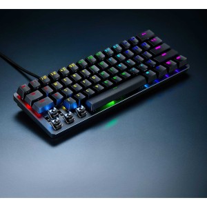 کیبورد گیمینگ مکانیکال با سیم ریزر RGB مدل Huntsman Mini سوییچ آنالوگ